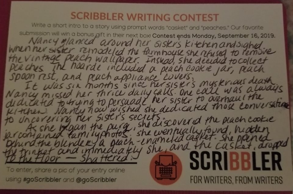 Scribbler Monthly Writing Competition - 9/15/2019 - Kristi ...